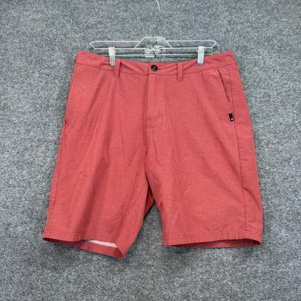 Quiksilver Amphibian Shorts Mens 32 Red/Coral Hybrid Stretch Boardshorts Swim